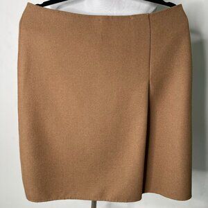 Max Mara Weekend Women's Brown Tan 100% Wool Wrap Midi Skirt Size 12 US
